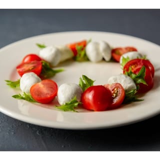 Half Fresh Mozzarella with Roasted Peppers